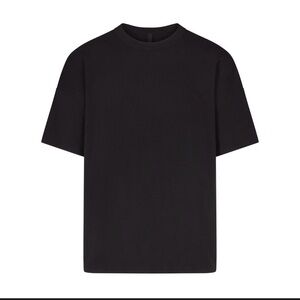 NWT SKIMS Jersey Lounge Relaxed Mockneck SS in Medium color Obsidian